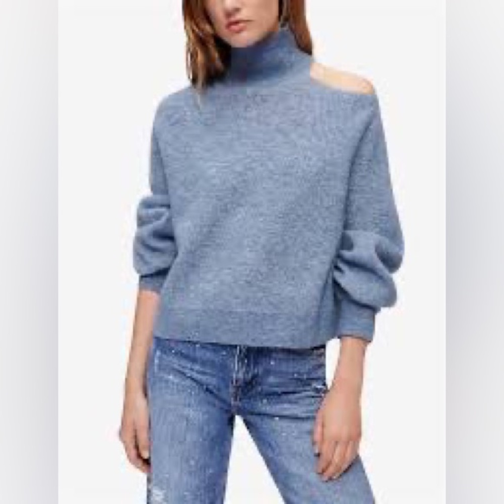 Maje Maria Wool Cut Out Mock Neck Sweater Size small